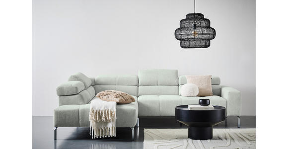 ECKSOFA Grau Flachgewebe - Chromfarben/Grau, KONVENTIONELL, Textil/Metall (224/282cm) - Hom`in