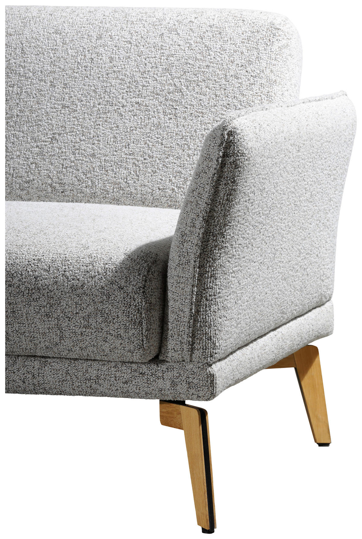 ECKSOFA  in Flachgewebe Creme, Hellgrau  - Eichefarben/Creme, Design, Holz/Textil (164/289cm) - Valnatura