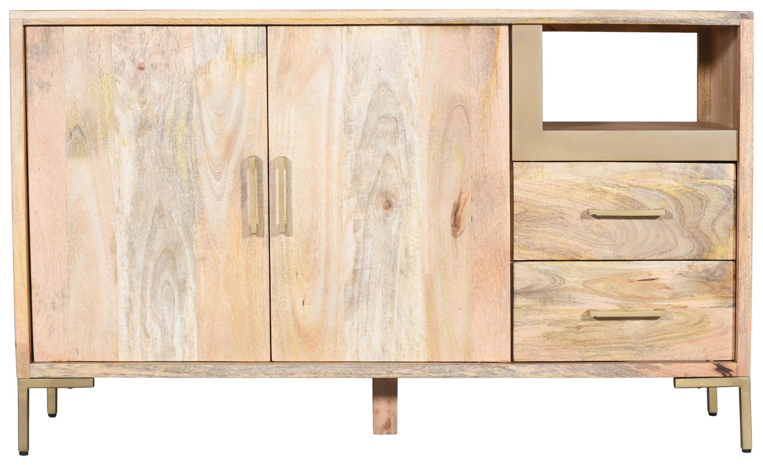 MID.YOU KOMODA, mangové drevo, prírodná farba, 145/87/40 cm