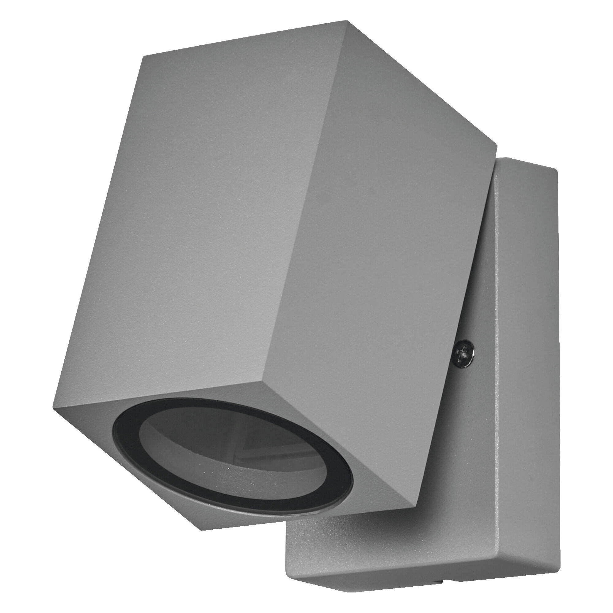 AUßENWANDLEUCHTE 6,6/9,3/10 cm   - Silberfarben, Basics, Metall (6,6/9,3/10cm) - Osram