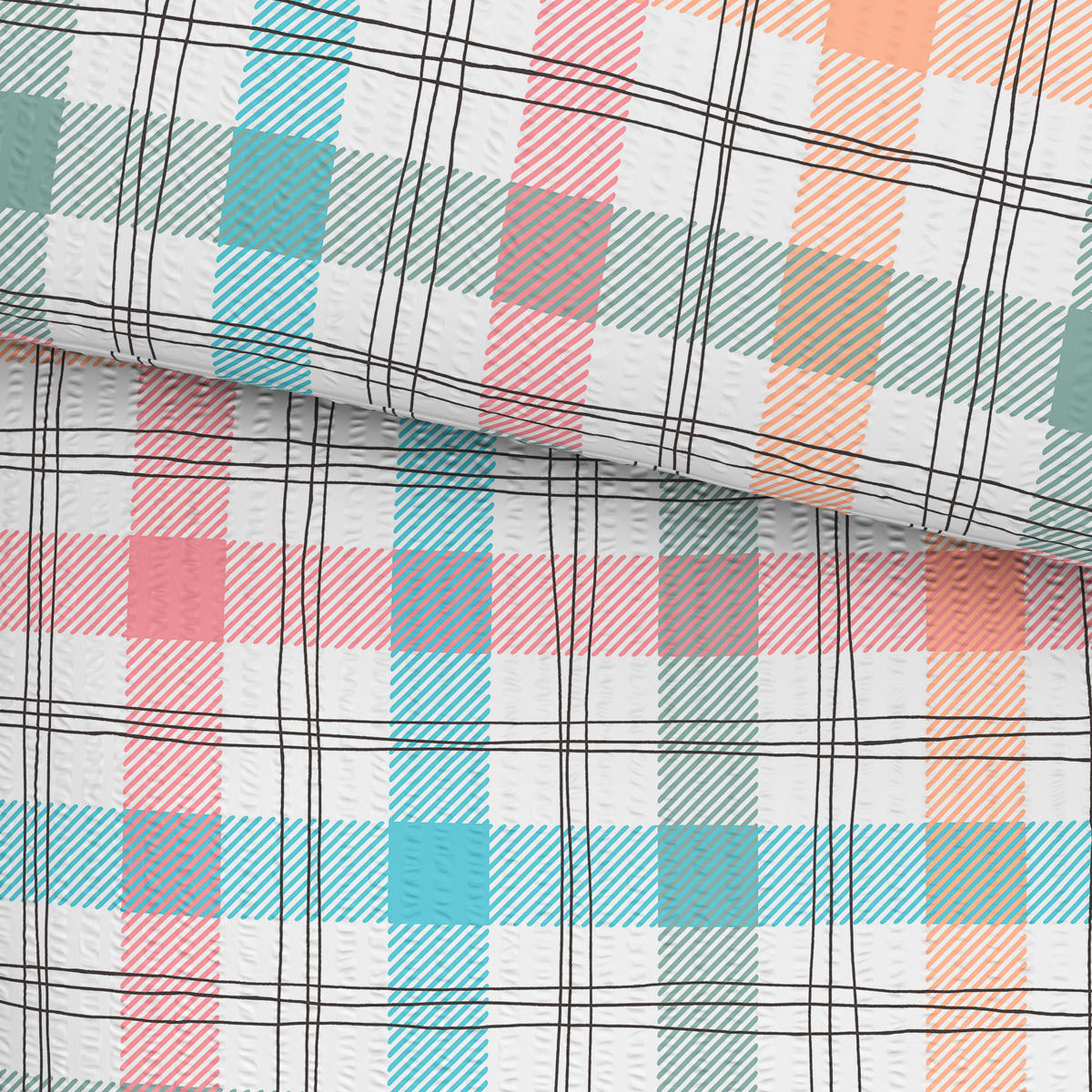 KREPOVÉ OBLIEČKY, seersucker, viacfarebná, 140/200 cm - viacfarebná, Konventionell, textil (140/200cm) - Esposa