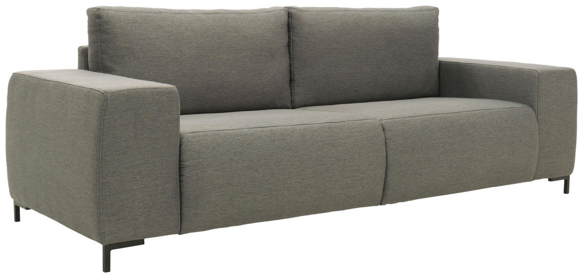 BIGSOFA in Webstoff Grau  - Schwarz/Grau, Design, Textil/Metall (242/88/88cm) - LOOKS by W.Joop