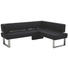 ECKBANK Lederlook Edelstahlfarben, Platinfarben - Platinfarben/Edelstahlfarben, Design, Textil/Metall (223/182cm) - Novel ECKBANK Lederlook Edelstahlfarben, Platinfarben - Platinfarben/Edelstahlfarben, Design, Textil/Metall (223/182cm) - Novel