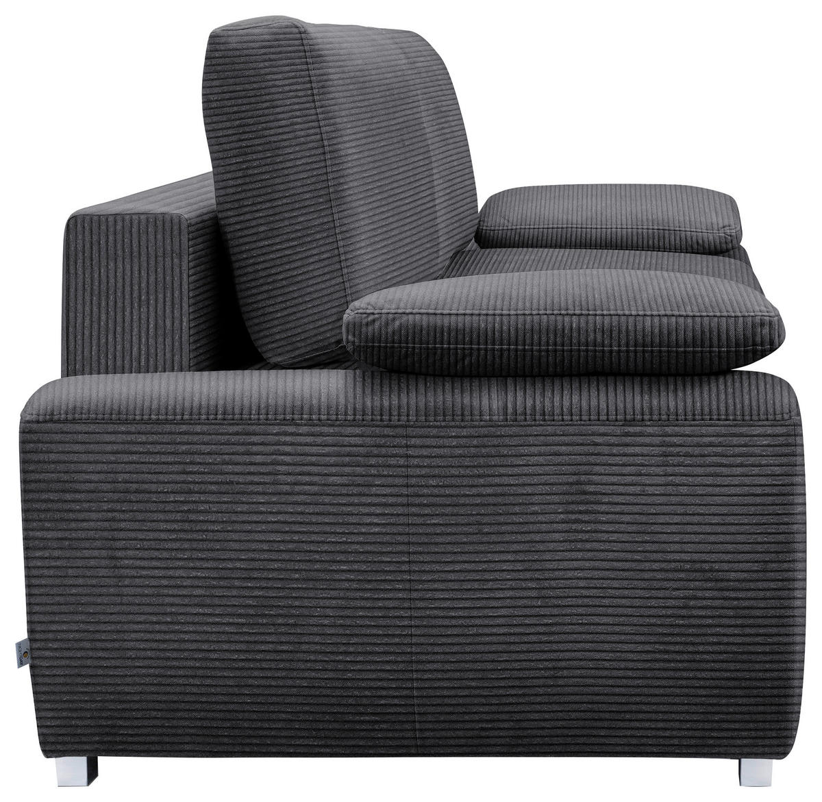 SCHLAFSOFA in Cord Anthrazit, Dunkelgrau  - Chromfarben/Dunkelgrau, Design, Holzwerkstoff/Kunststoff (258/100/148cm) - Stylife