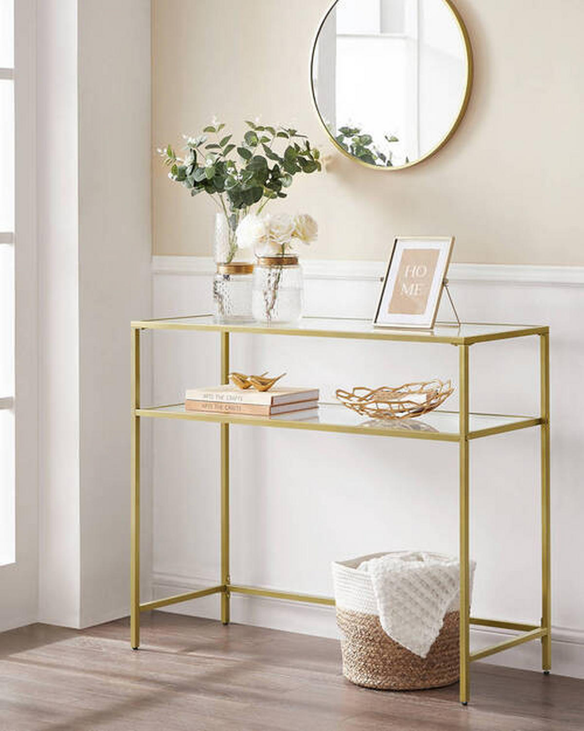 KONSOLENTISCH Goldfarben  100/80/35 cm  - Goldfarben, Trend, Glas/Metall (100/80/35cm) - Boxxx