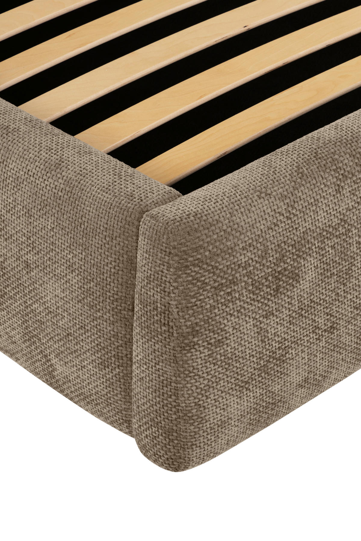 STOPPAD SÄNG ,180/200 cm  i brun  - brun/svart, Klassisk, trä/textil (180/200cm) - Best Price