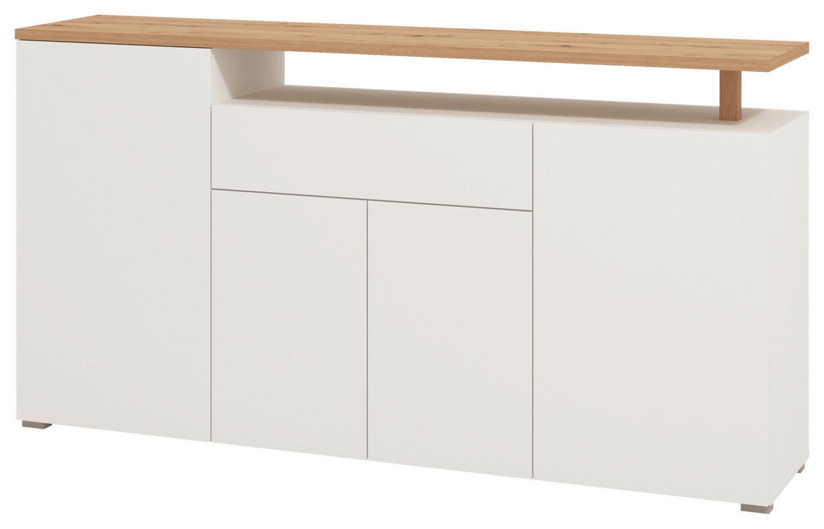 SIDEBOARD  in 179,5/94/40 cm  - Weiß/Eiche Artisan, Basics, Holzwerkstoff (179,5/94/40cm) - Carryhome