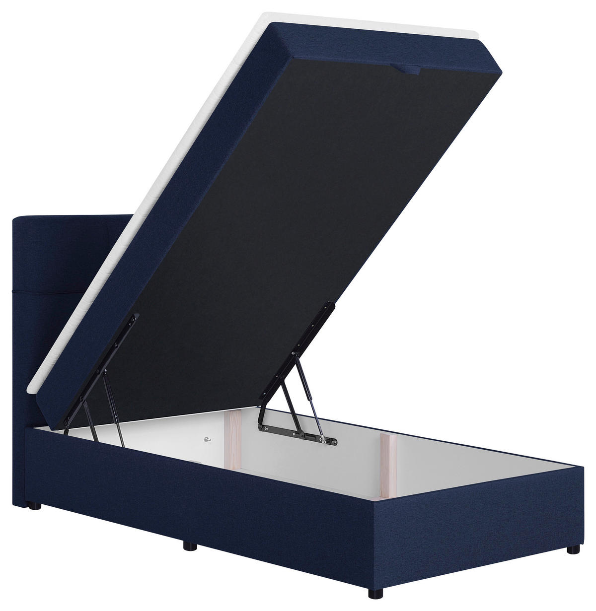 BOXBETT 100/200 cm,  in Blau, Bettkasten, Topper,  - Blau/Schwarz, MODERN, Kunststoff/Textil (100/200cm) - MID.YOU