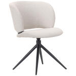 STUHL  in Eisen Mikrofaser Holz, Metall, Textil  - Beige/Schwarz, MODERN, Holz/Textil (56,5/79,5/64cm) - Hom`in