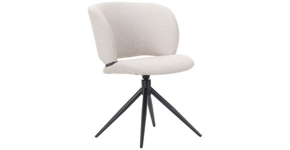 STUHL in Eisen Mikrofaser Holz, Metall, Textil - Beige/Schwarz, MODERN, Holz/Textil (56,5/79,5/64cm) - Hom`in