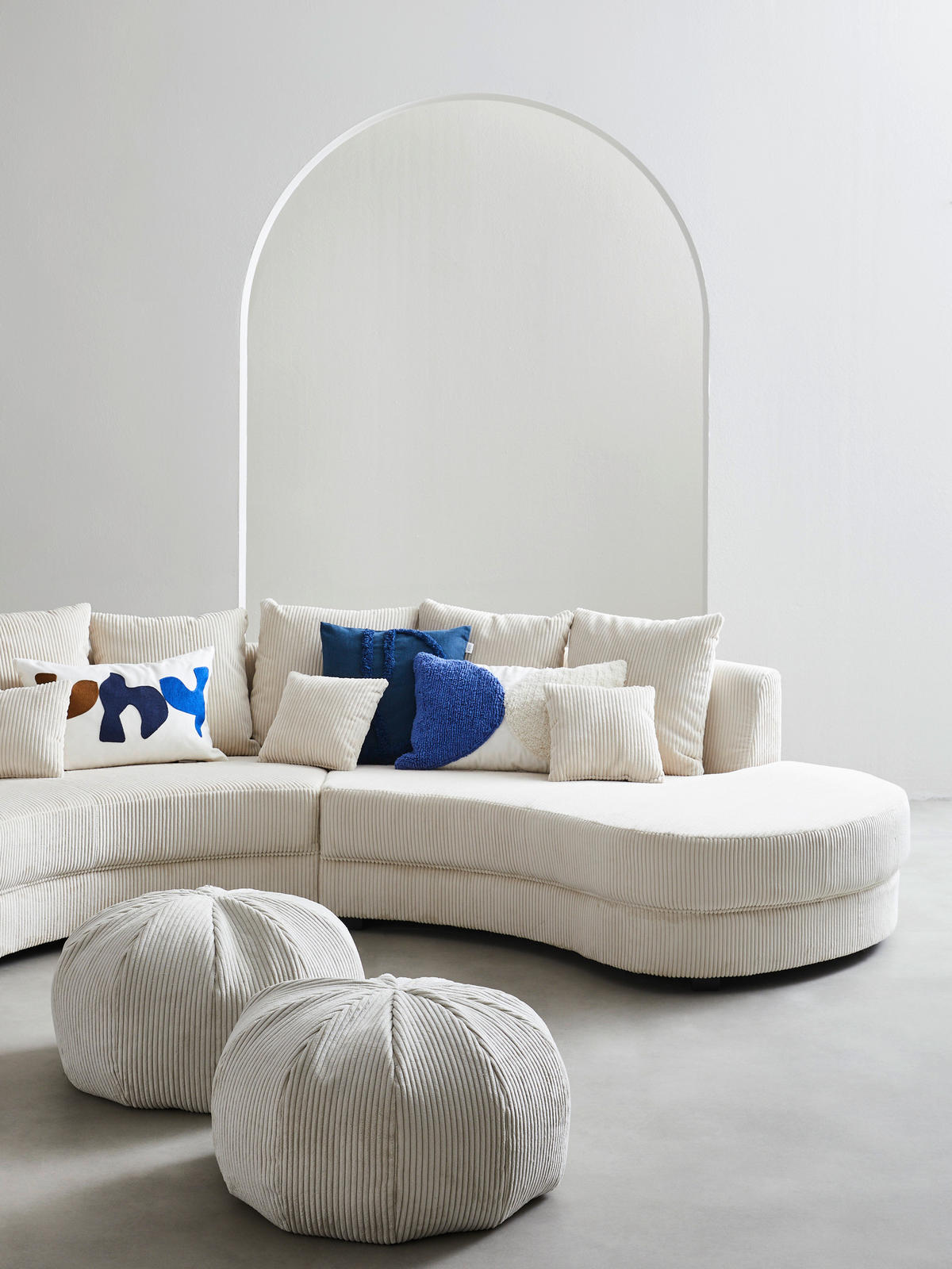 KISSENHÜLLE Boho 40/60 cm  - Blau/Creme, Basics, Textil (40/60cm) - Novel