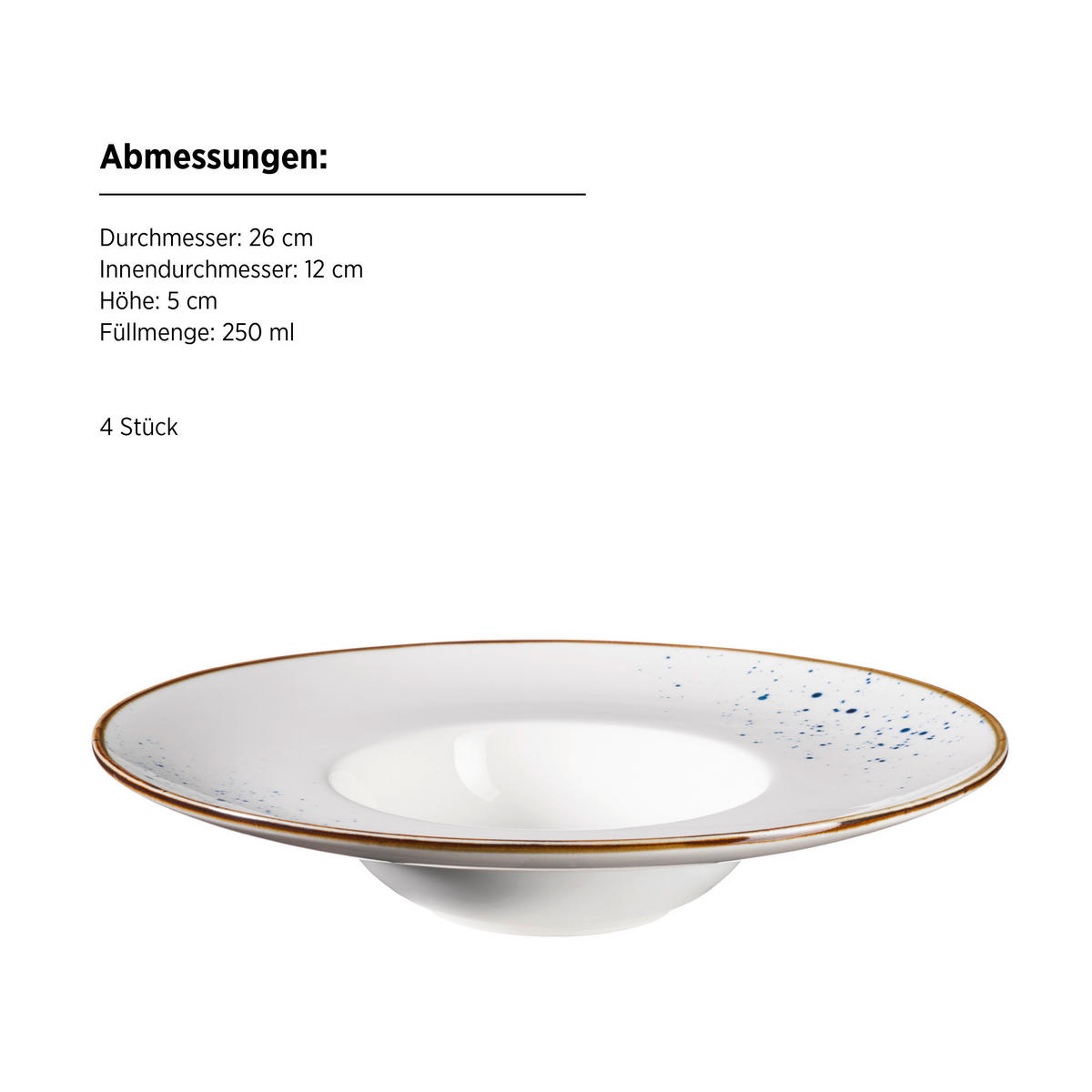 TELLERSET 4-teilig  - Blau/Weiß, Basics, Keramik (26/5cm) - Mäser