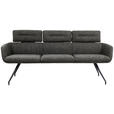 SITZBANK 200/91/70 cm Webstoff Schwarz, Dunkelgrau  - Dunkelgrau/Schwarz, Design, Textil/Metall (200/91/70cm) - Dieter Knoll