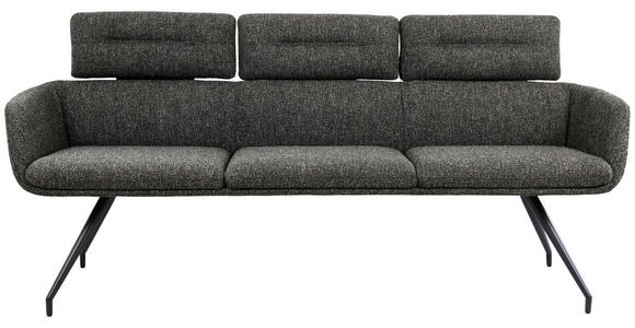 SITZBANK 200/91/70 cm Webstoff Schwarz, Dunkelgrau  - Dunkelgrau/Schwarz, Design, Textil/Metall (200/91/70cm) - Dieter Knoll