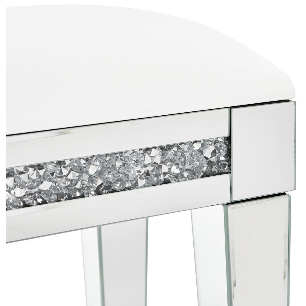 Thumbnail - Xora Hocker, Silber, Weiß, Glas, Textil, Füllung: Schaumstoff, rechteckig, 50x47.5x35 cm, Wohnzimmer, Hocker, Sitzhocker