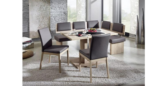 ECKBANK 140/180 cm in Braun, Eichefarben, Sandfarben - Sandfarben/Eichefarben, Natur, Holzwerkstoff/Textil (140/180cm) - Cantus
