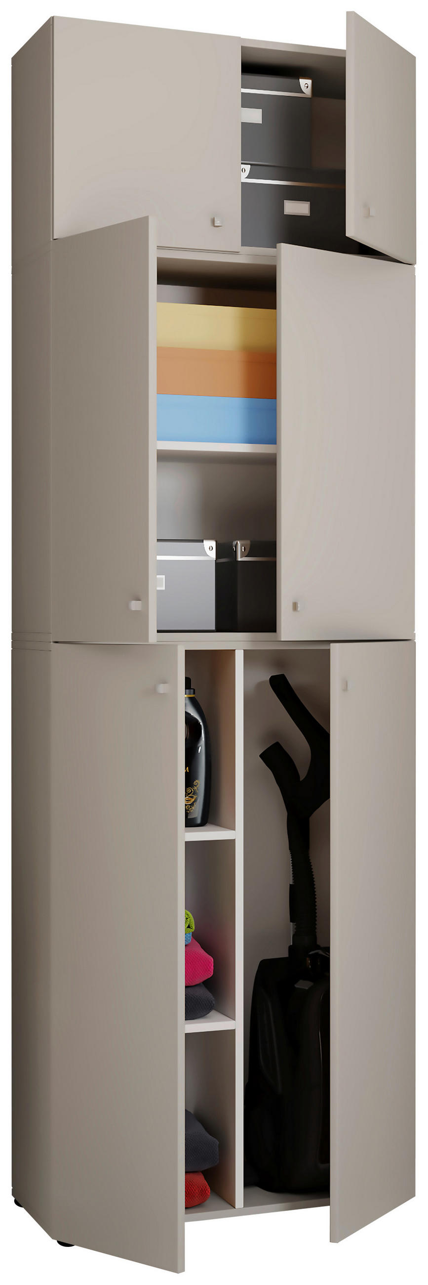 MEHRZWECKSCHRANK 70/223/39 cm  - Schwarz/Grau, MODERN, Holzwerkstoff/Kunststoff (70/223/39cm) - MID.YOU