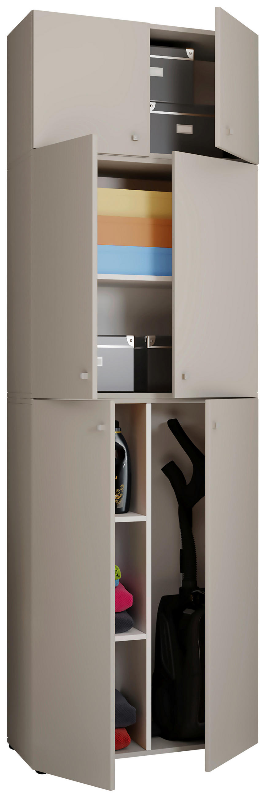 MEHRZWECKSCHRANK 70/223/39 cm  - Schwarz/Grau, Modern, Holzwerkstoff/Kunststoff (70/223/39cm) - MID.YOU