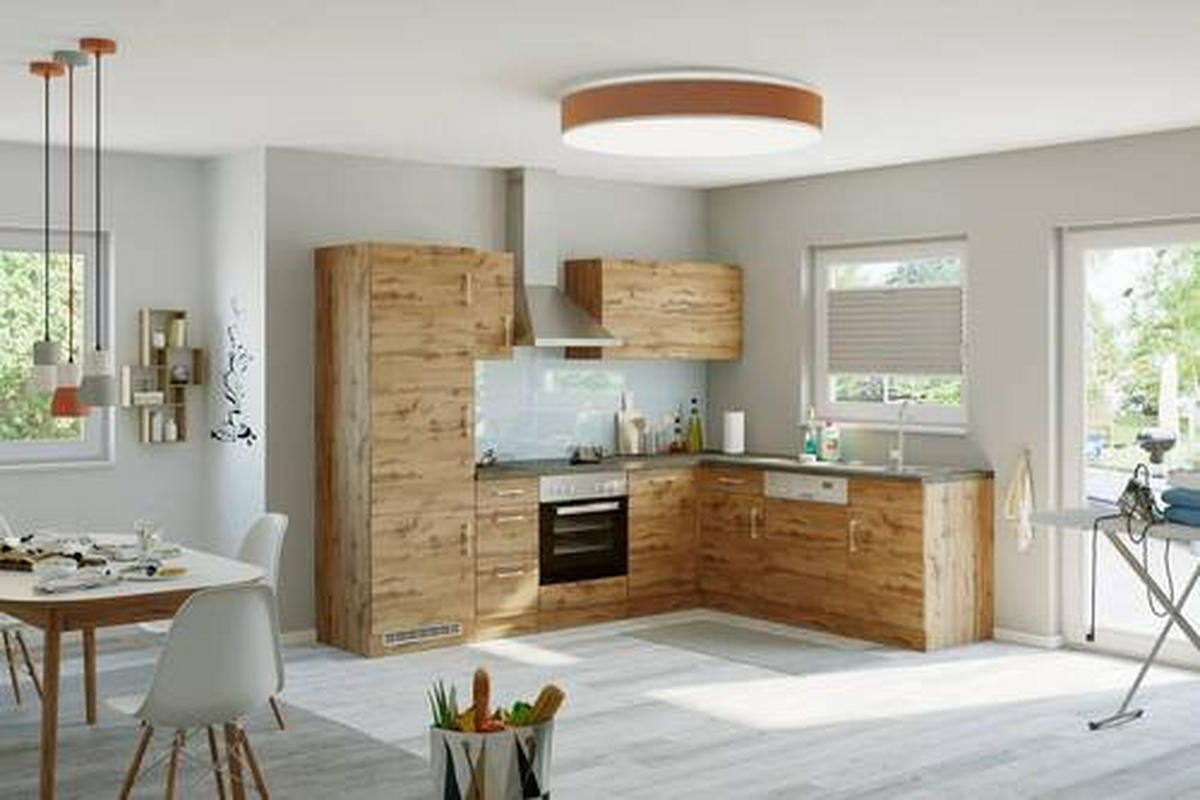 ECKKÜCHE 210/270 cm  in Eichefarben  - Apfelbaumfarben/Eichefarben, MODERN, Holzwerkstoff (210/270cm) - Held