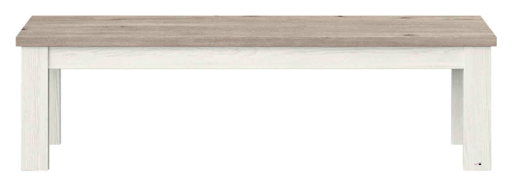 SITZBANK Weiß, Eichefarben  - Eichefarben/Weiß, Design (160/45/43cm) - SetOne by Musterring