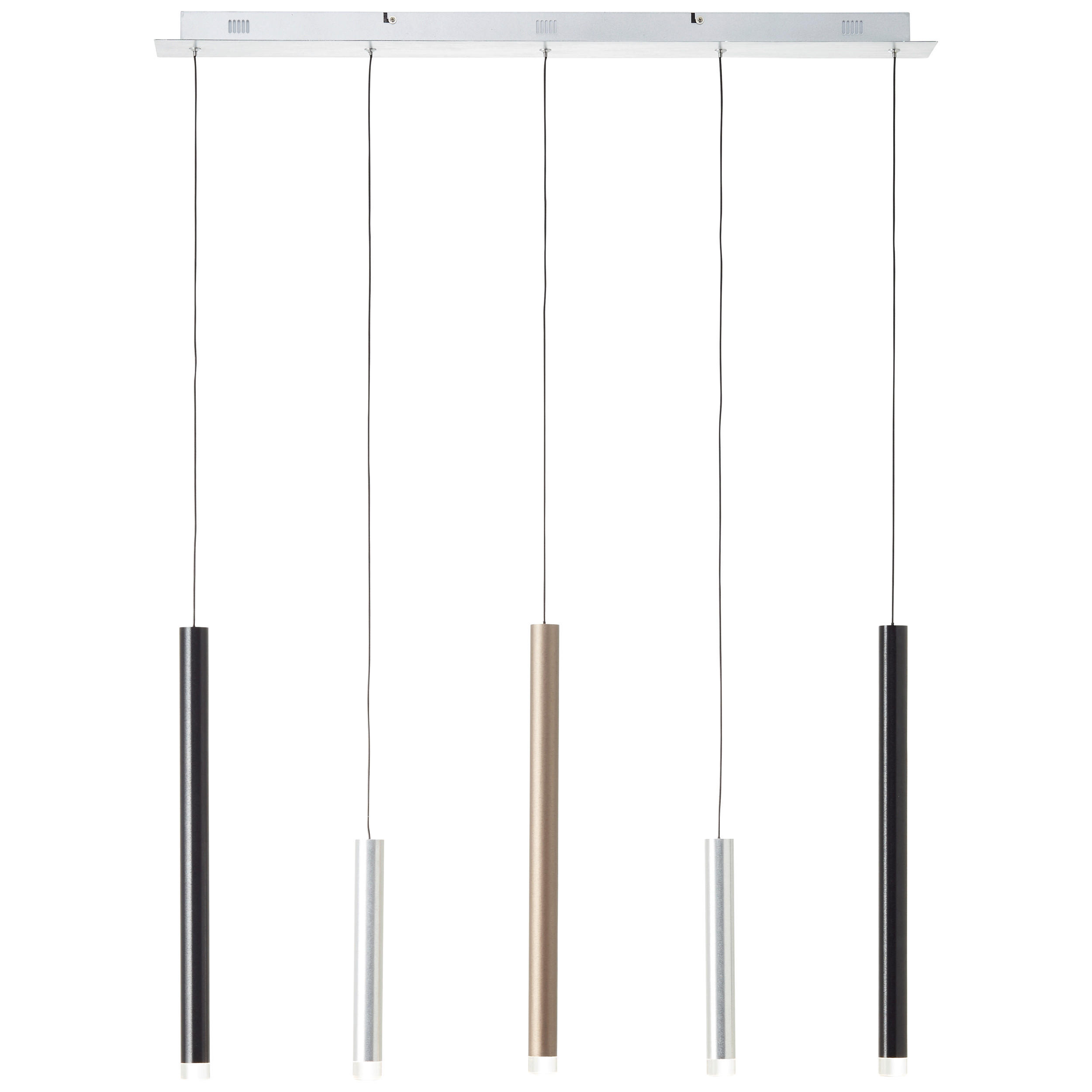 LED-HÄNGELEUCHTE CEMBALO 89/8,5/120 cm   - Schwarz/Alufarben, Trend, Kunststoff/Metall (89/8,5/120cm)