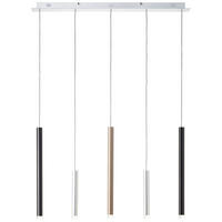 LED-HÄNGLAMPA CEMBALO 89/8,5/120 cm  - brun/aluminiumfärg, Trend, metall/plast (89/8,5/120cm)