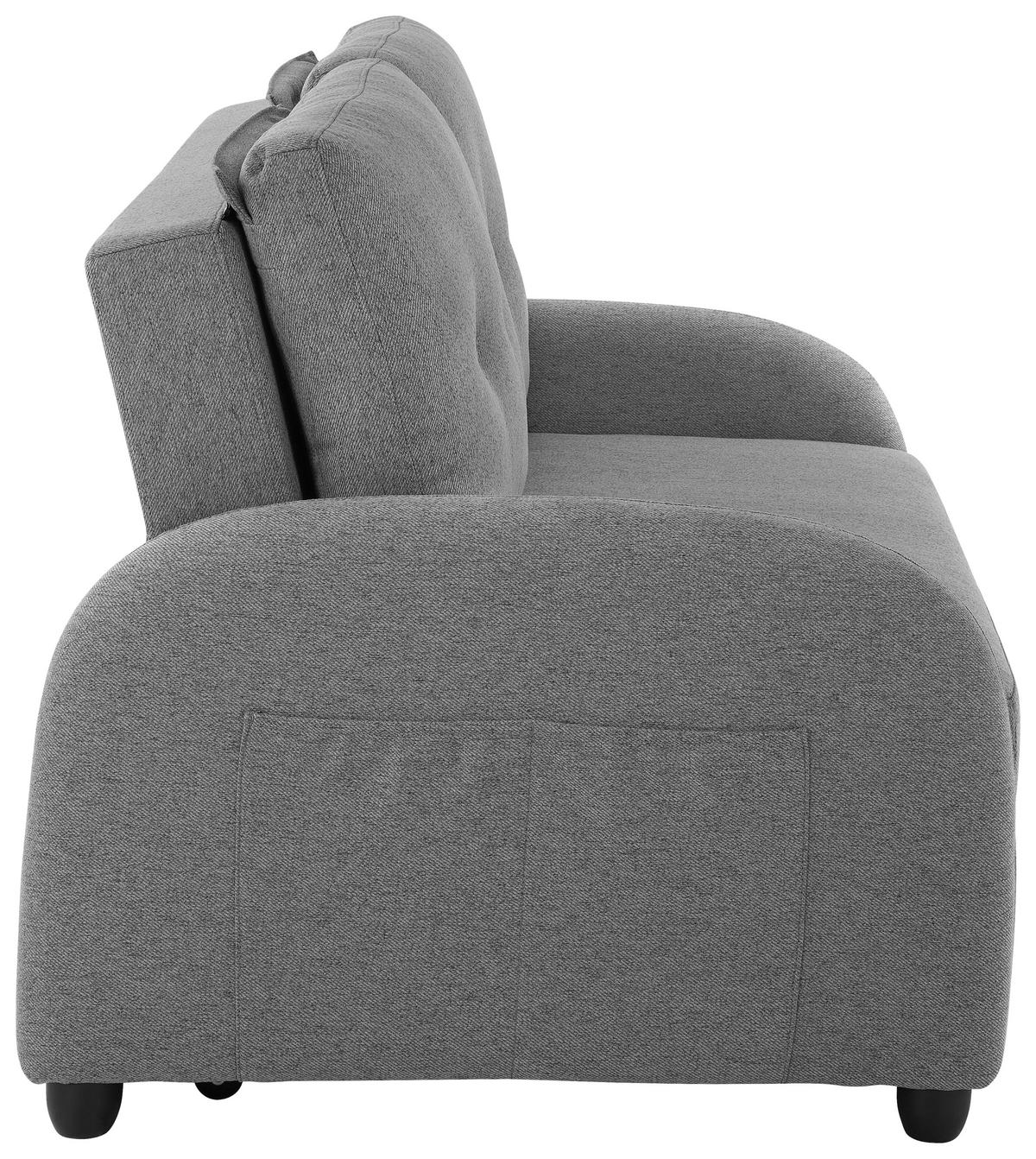 SCHLAFSOFA in Textil Dunkelgrau  - Dunkelgrau/Schwarz, Design, Kunststoff/Textil (140/94/95cm) - Livetastic