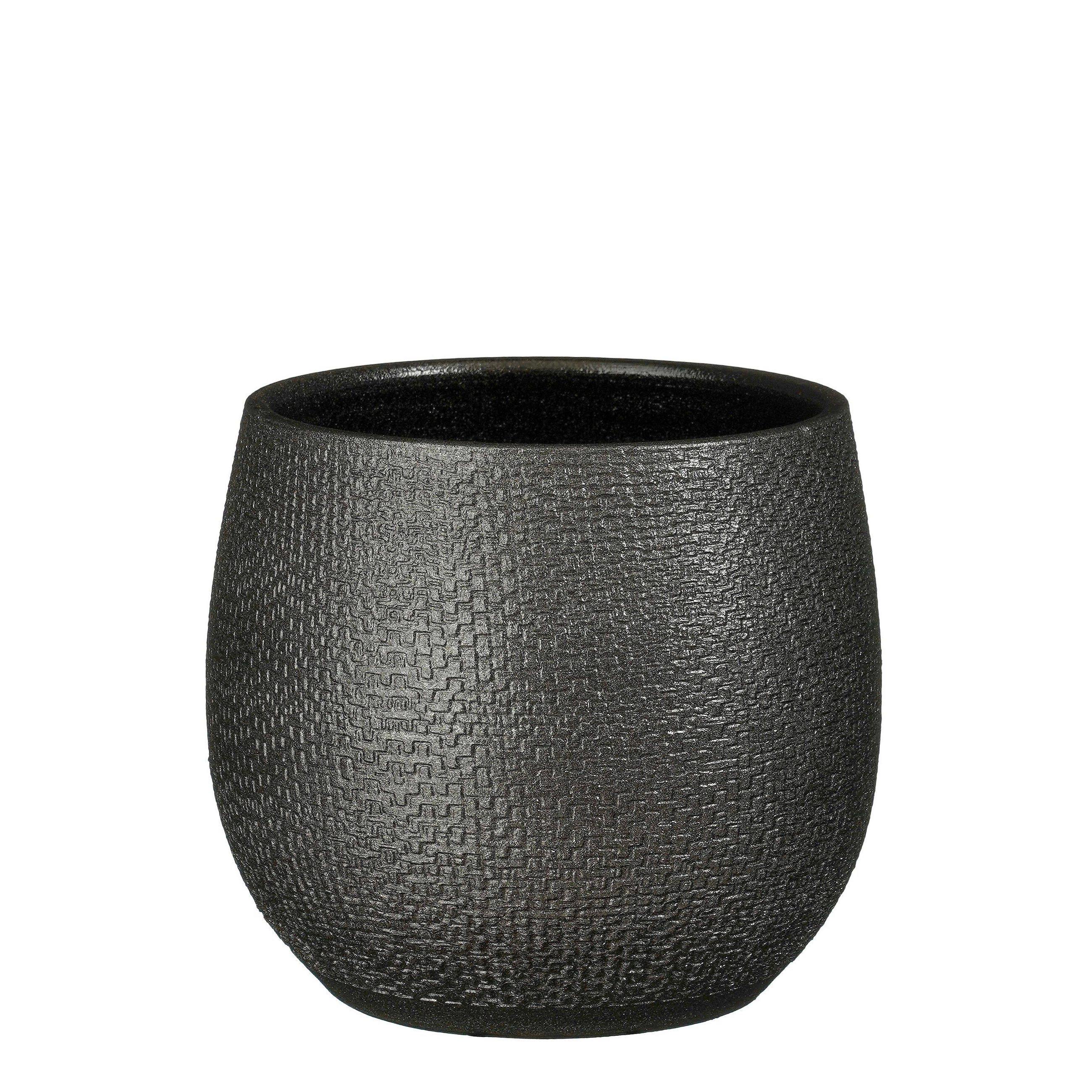 VIRÁGKASPÓ 16/16 cm  - antracit, Basics, kerámia (16/16cm)