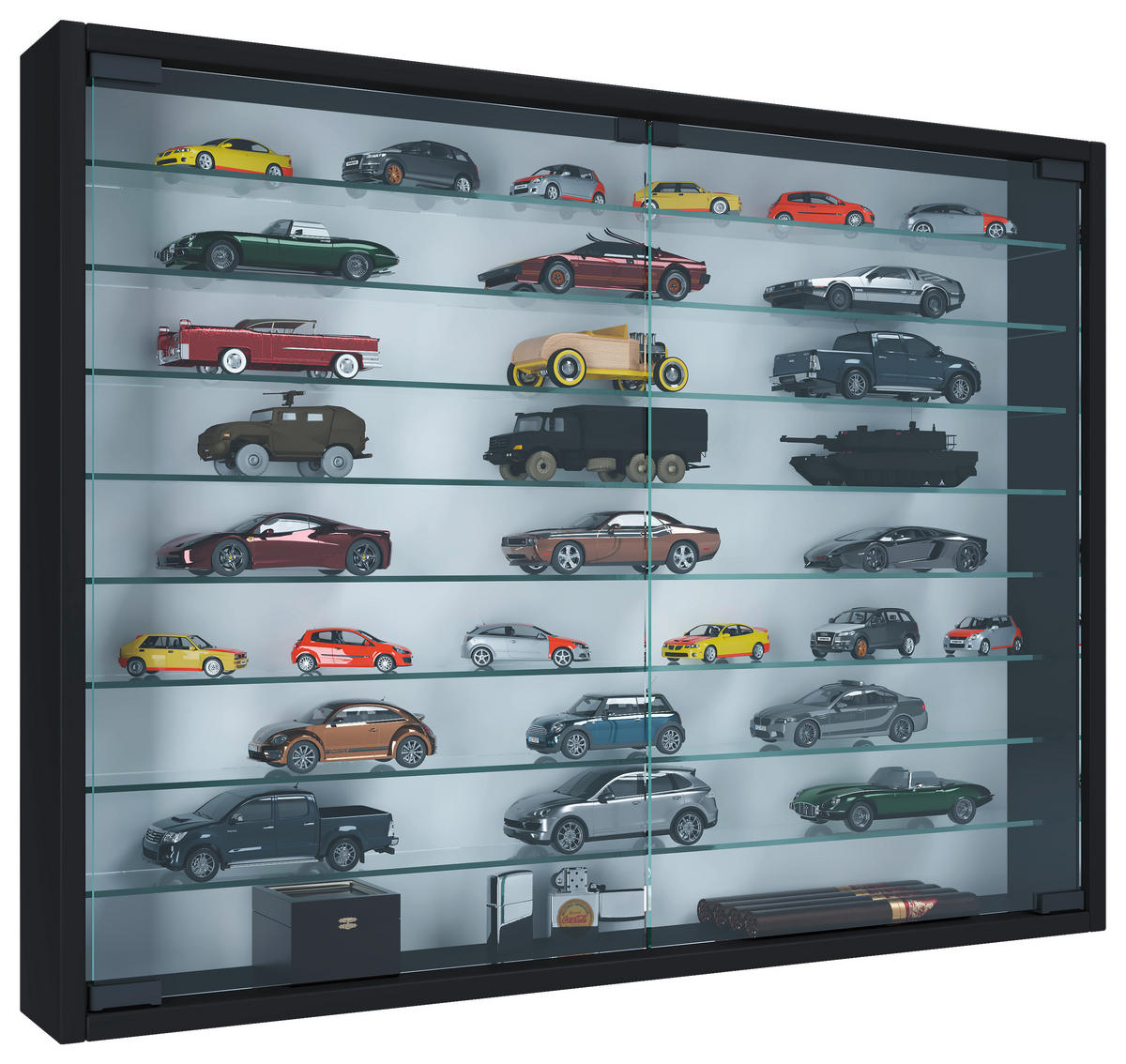 HÄNGEVITRINE in Schwarz  - Schwarz, Modern, Glas/Holzwerkstoff (80/60/10cm) - MID.YOU