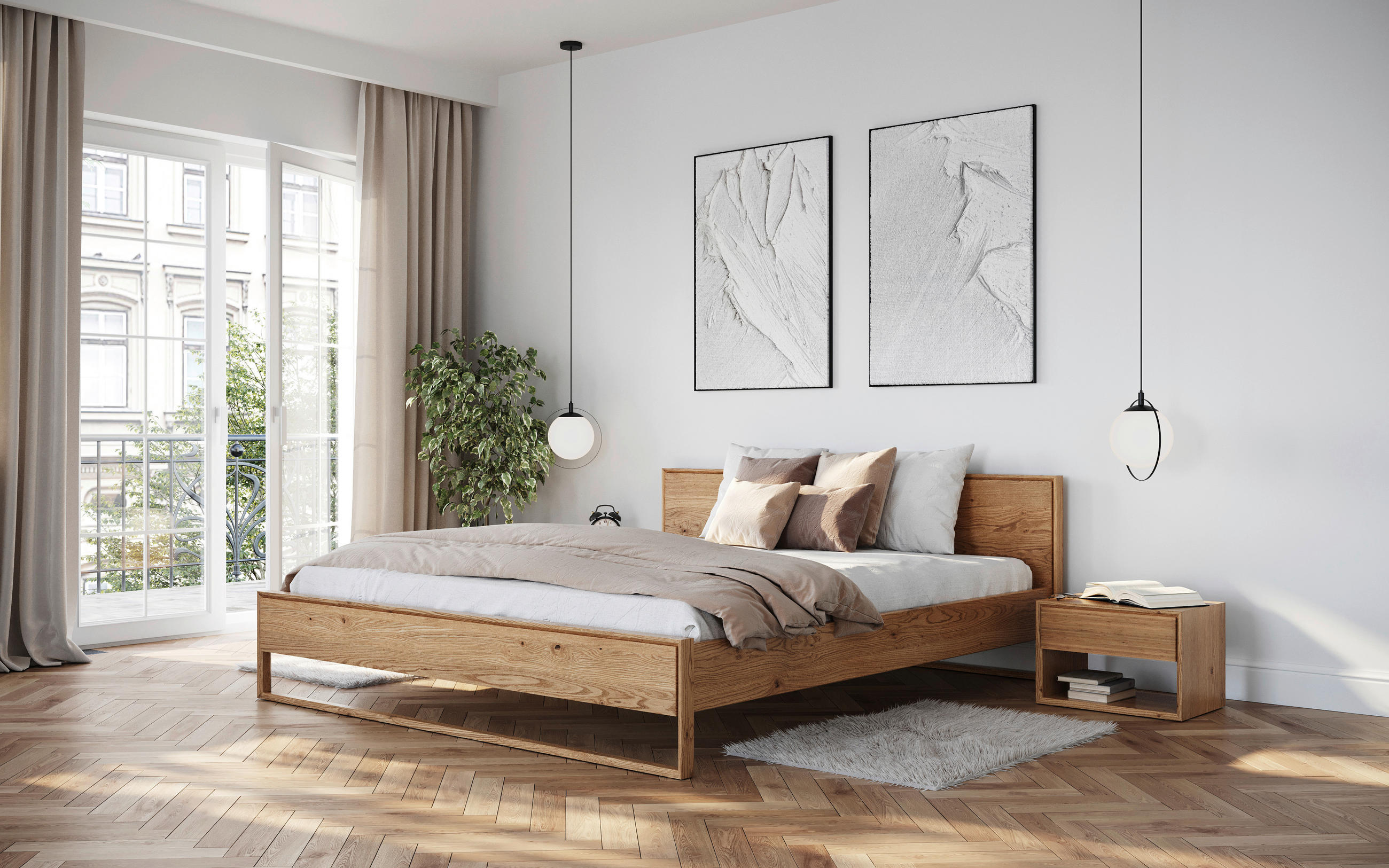 BETT 140/200 cm  in Eichefarben  - Eichefarben, MODERN, Holz (140/200cm) - Linea Natura