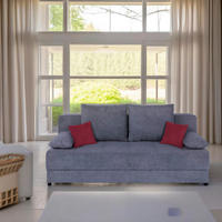 SCHLAFSOFA  mit Liegefunktion, Rücken echt Anthrazit  - Anthrazit/Schwarz, Design, Kunststoff/Textil (200/90/103cm) - P & B