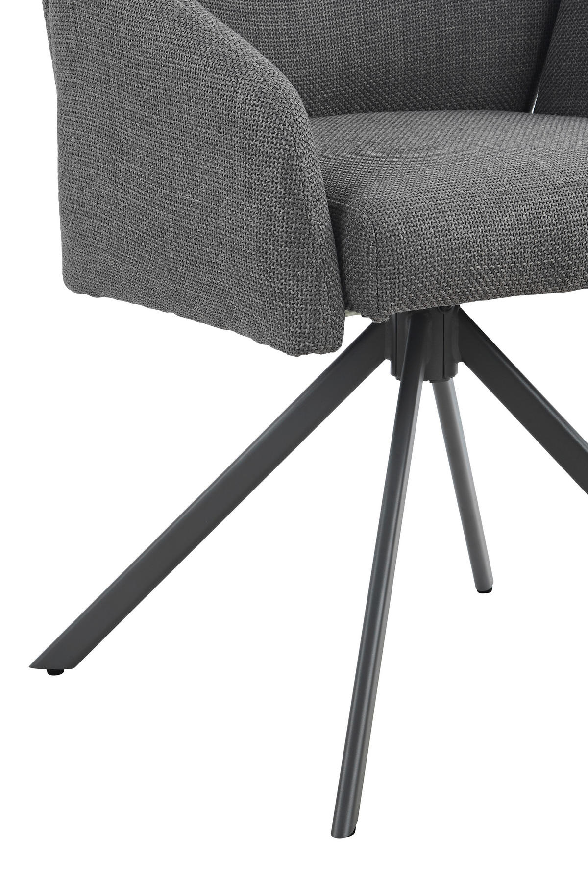 ARMLEHNSTUHL-SET 2 Stück  in Stahl Webstoff  - Grau, MODERN, Textil/Metall (56,5/84/61cm) - MID.YOU