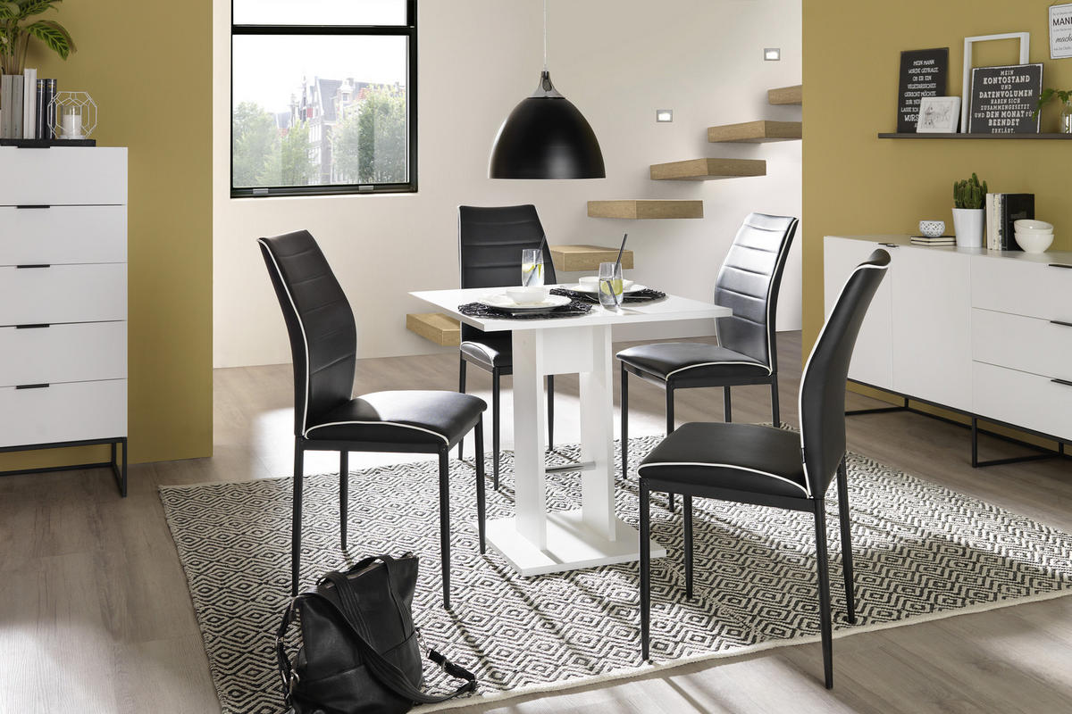 ŽIDLE, černá - bílá/černá, Design, kov/textil (43,5/96/58cm) - Carryhome