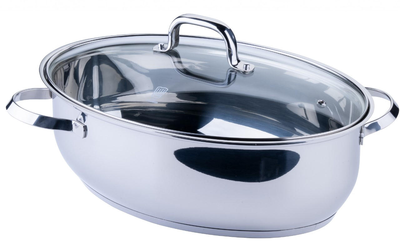 PEKÁČ  - čiré/barvy nerez oceli, Basics, kov/sklo (38cm) - Chefkoch+Fackelmann