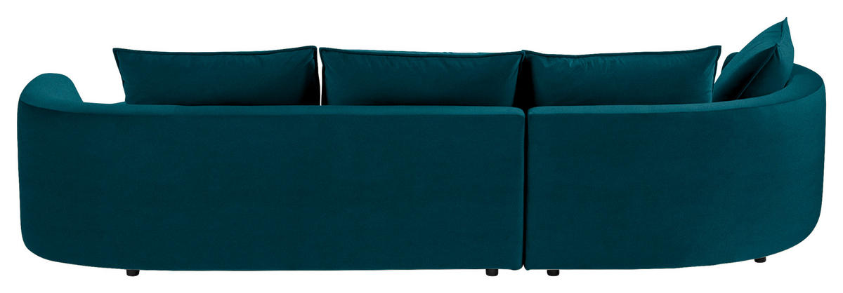 BIGSOFA Samt Petrol  - Petrol/Schwarz, Design, Kunststoff/Textil (154/82/322cm) - home24
