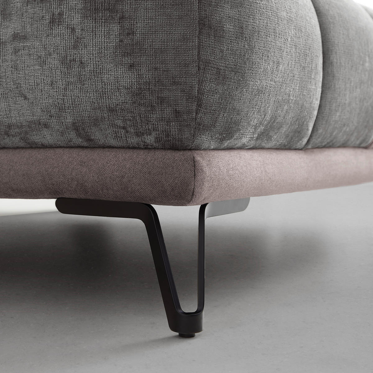 HÖRNSOFFA i grå  - grå/svart, Modern, metall/textil (262/184cm) - MID.YOU