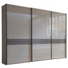 SCHWEBETÜRENSCHRANK 250/217/67 cm 3-türig Braun, Grau  - Schieferfarben/Braun, Design, Glas/Holzwerkstoff (250/217/67cm) - Dieter Knoll
