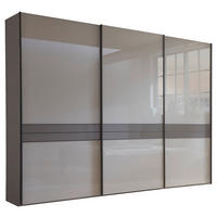 SCHWEBETÜRENSCHRANK in Braun, Grau  - Schieferfarben/Braun, Design, Glas/Holzwerkstoff (250/217/67cm) - Dieter Knoll