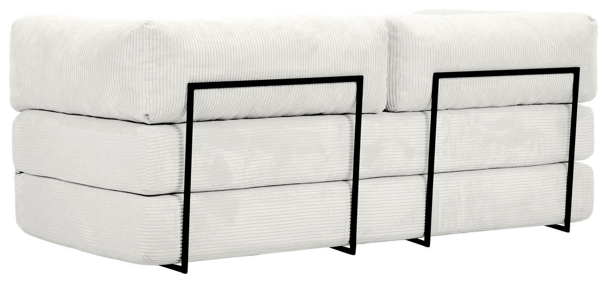 SCHLAFSOFA Cord Creme  - Creme, KONVENTIONELL, Textil/Metall (200/77/80cm) - Carryhome
