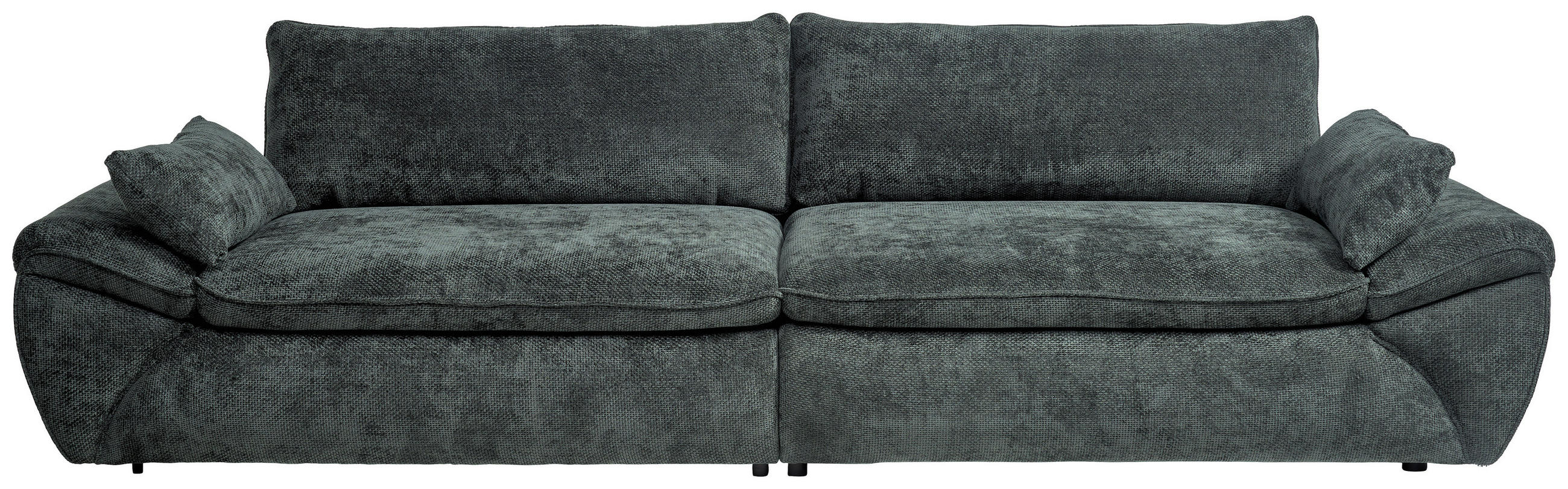 BIGSOFA Struktur Dunkelgrün  - Dunkelgrün/Schwarz, KONVENTIONELL, Kunststoff/Textil (302/80/120cm) - Hom`in