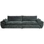 BIGSOFA Struktur Dunkelgrün  - Dunkelgrün/Schwarz, KONVENTIONELL, Kunststoff/Textil (302/80/120cm) - Hom`in