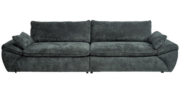 BIGSOFA Struktur Dunkelgrün  - Dunkelgrün/Schwarz, KONVENTIONELL, Kunststoff/Textil (302/80/120cm) - Hom`in