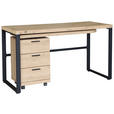SCHREIBTISCH 140/60/76 cm  in Schwarz, Eichefarben  - Eichefarben/Schwarz, Design, Holzwerkstoff/Kunststoff (140/60/76cm) - Venda