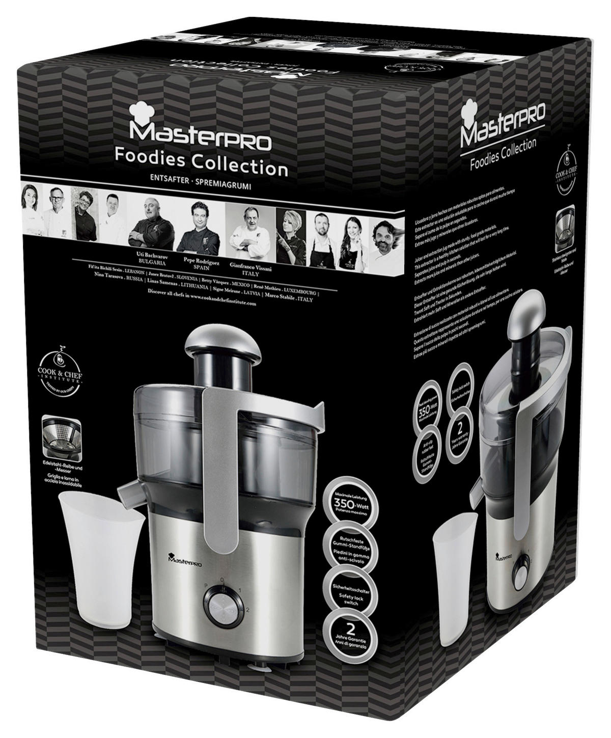 ENTSAFTER  - Silberfarben/Schwarz, Basics, Kunststoff/Metall (22,4/22/34,2cm) - Masterpro