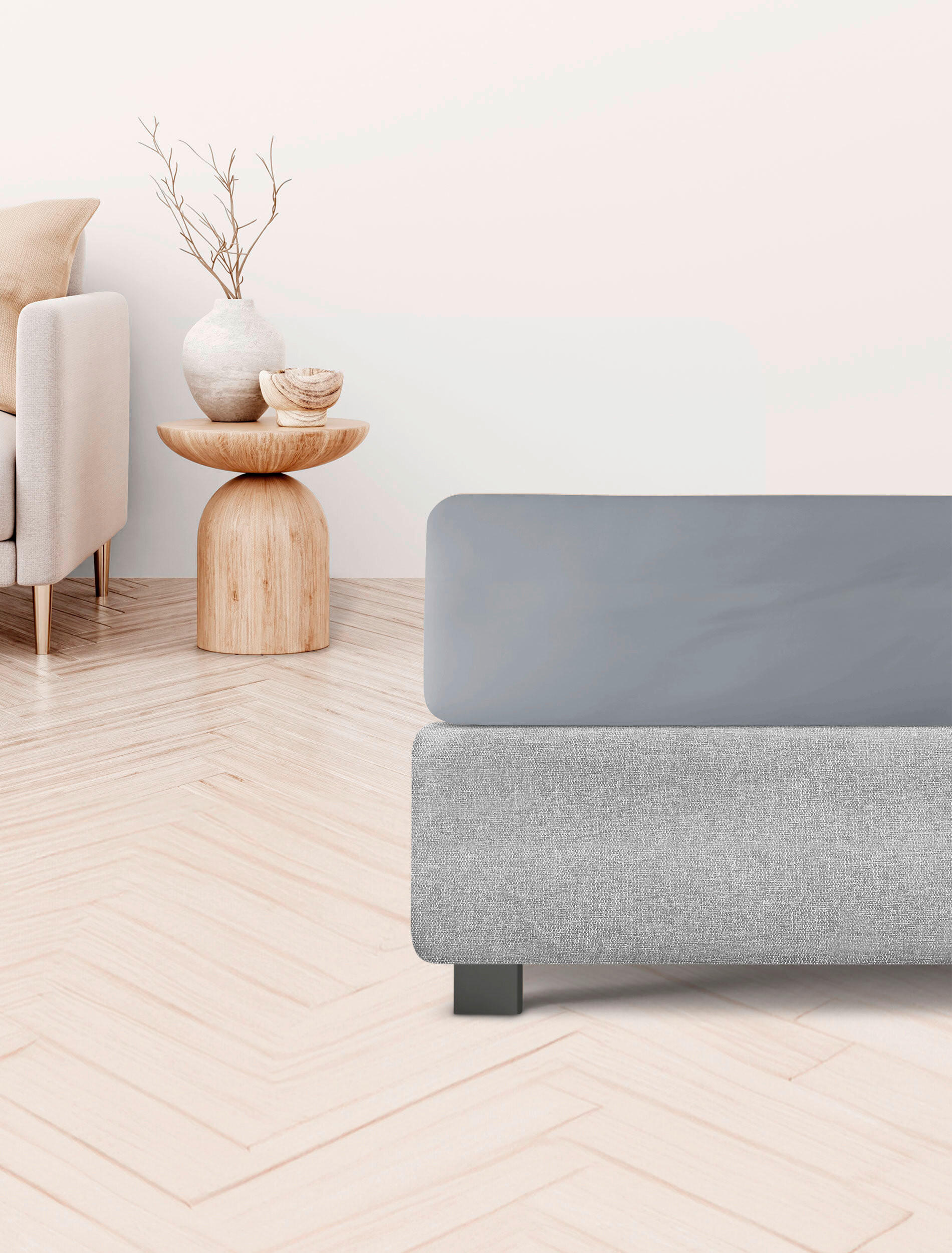 SPANNBETTTUCH Jersey  - Silberfarben, KONVENTIONELL, Textil (140-160/200cm) - Irisette