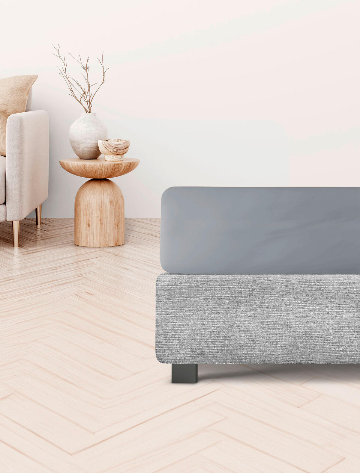 BETTTUCH Jersey  - Silberfarben, KONVENTIONELL, Textil (220/260cm) - Irisette