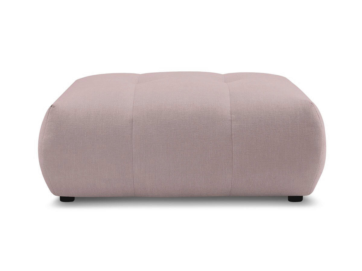 HOCKER FUJI  Leinenoptik Rosa  - Schwarz/Rosa, MODERN, Kunststoff/Textil (112/44/80cm)