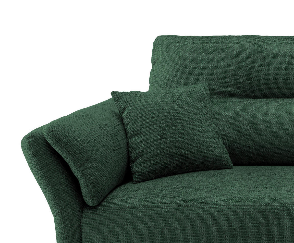 ECKSOFA in Struktur Waldgrün  - Waldgrün/Schwarz, Modern, Holz/Textil (269/172cm) - MID.YOU