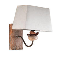 WANDLEUCHTE 30/30/27 cm   - Schwarz/Weiß, KONVENTIONELL, Textil/Stein (30/30/27cm)