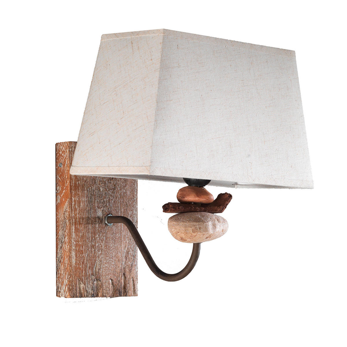 WANDLEUCHTE 30/30/27 cm   - Schwarz/Weiß, KONVENTIONELL, Textil/Stein (30/30/27cm)